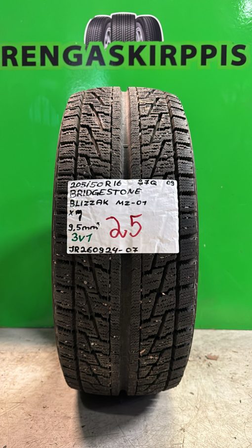 205/50R16 Bridgestone Blizzak MZ01 87Q kitka 9,5mm / 3V1
