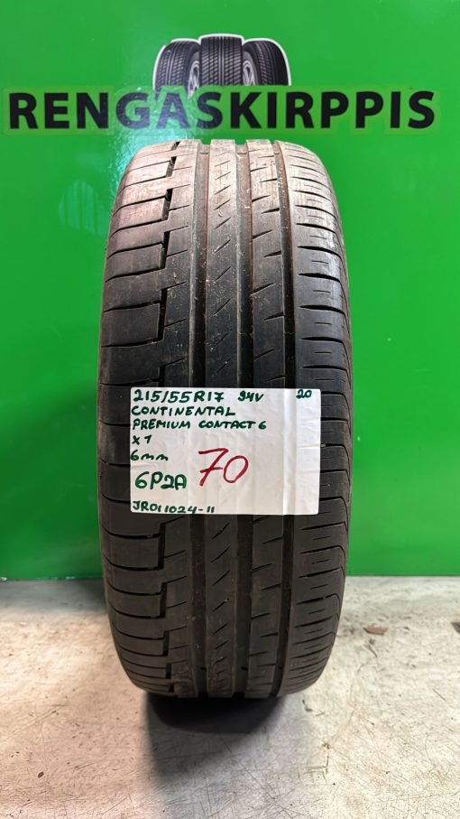 215/55R17 Continental PremiumContact 6 94V kesä 6mm / 6V13-1