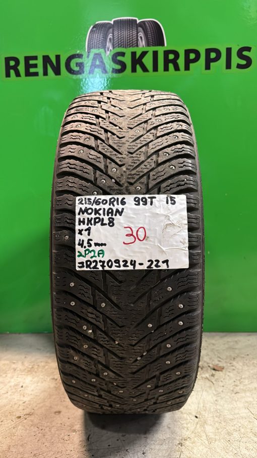 215/60R16 Nokian HKPL 8 99T nasta 4,5mm / 2P2A