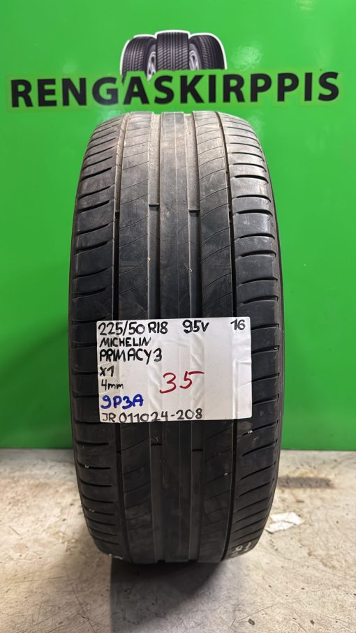 225/50R18 Michelin Primacy 3 95Y kesä 4mm / 9P3A