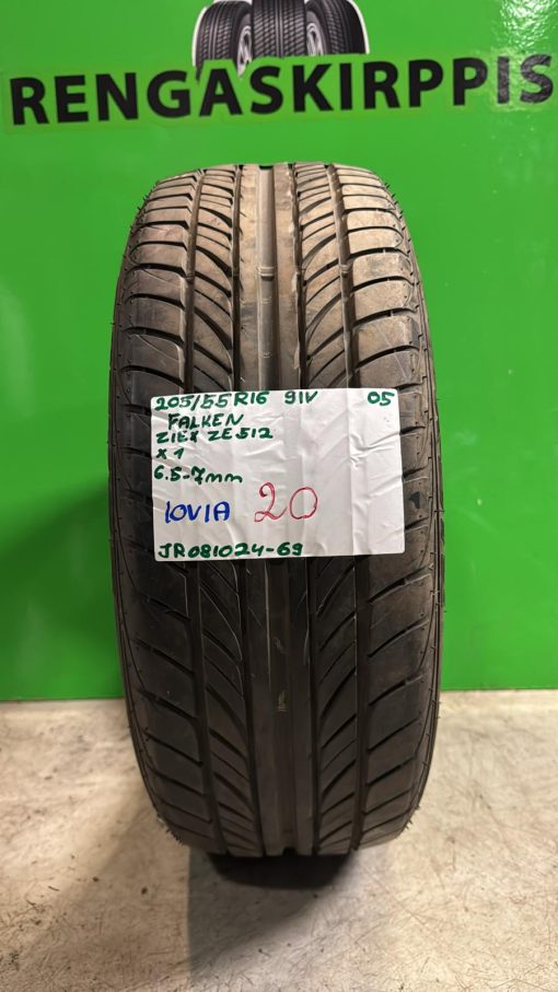 205/55R16 Falken Ziex ZE512 91V kesä 6,5-7mm / 10V1A