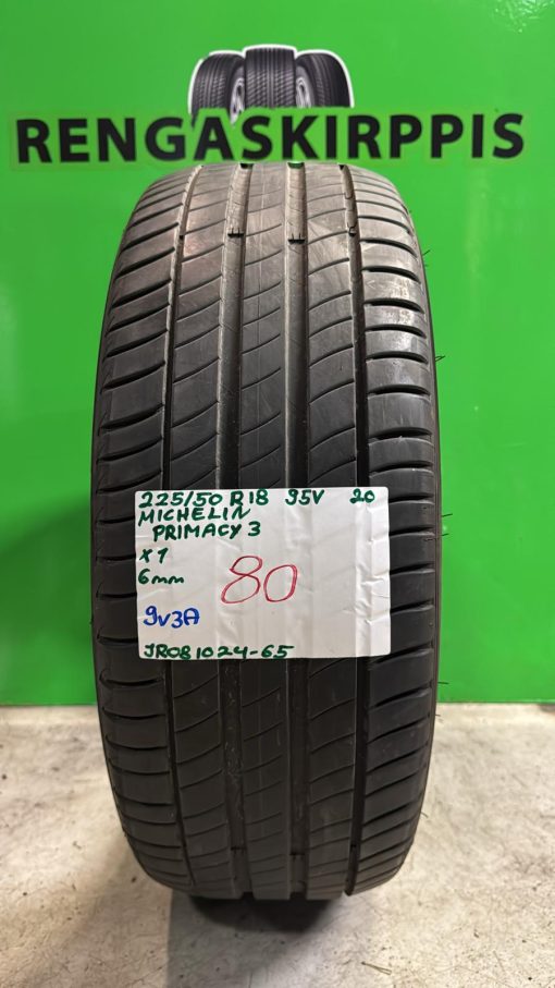 225/50R18 Michelin Primacy 3 95V kesä 6mm / 9V3A
