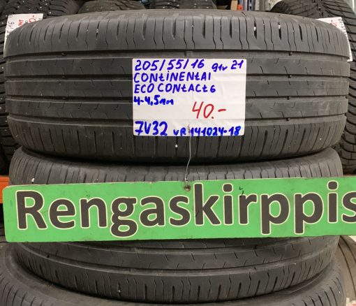 205/55R16 Continental EcoContact 6 91V kesä 4-4,5mm / 7V32