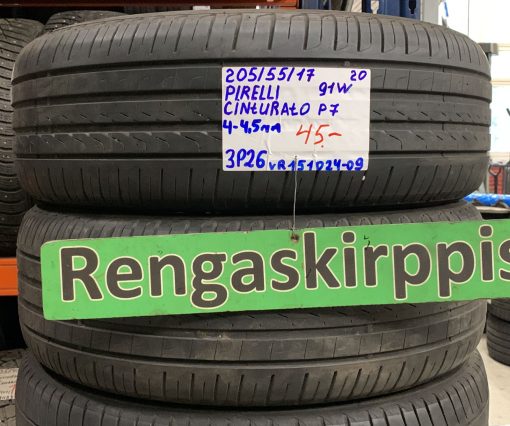 205/55R17 Pirelli Cinturato P7 91W kesä 4-4,5mm / 3P26