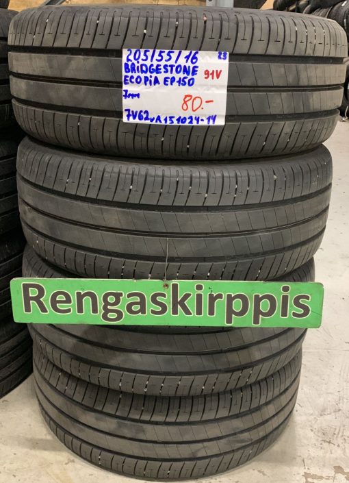 205/55R16 Bridgestone Ecopia EP150 91V kesä 7mm / 7V62