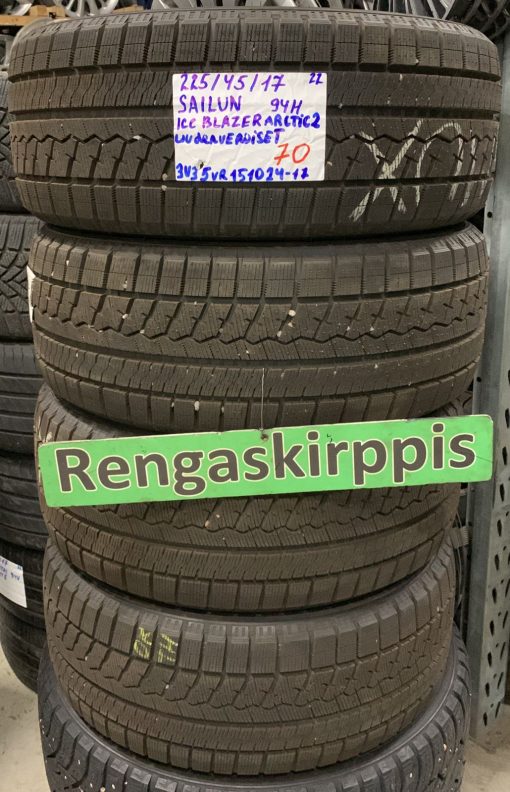 225/45R17 Sailun Ice Blazer Arctic 2 kitka uudenveroiset / 3V35