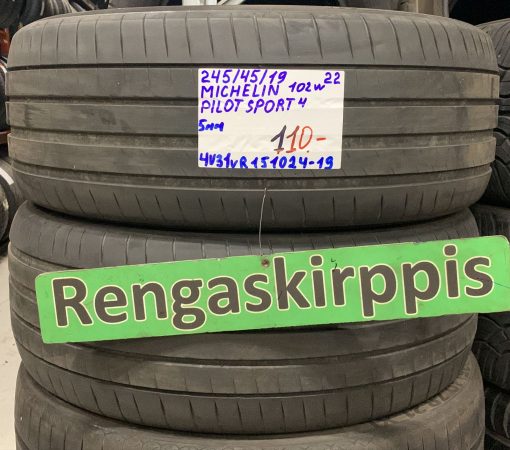 245/45R19 Michelin Pilot Sport 4 102W kesä 5mm / 4V31