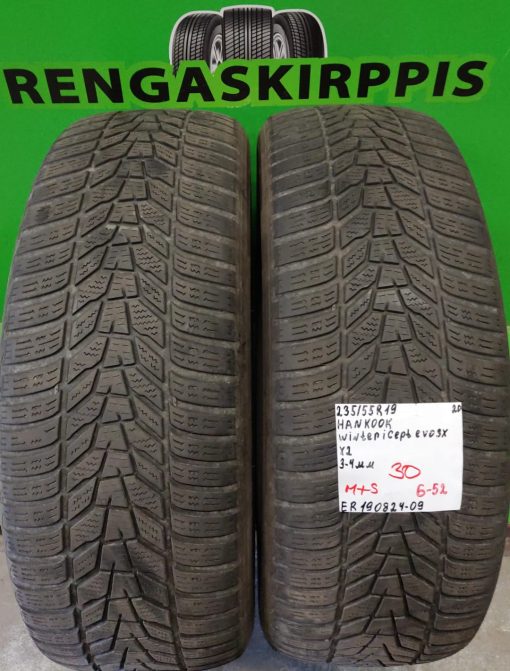 235/55R19 Hankook Winter ICept Evo 3x Keski-Euroopan kitka 3-4mm / 6-52