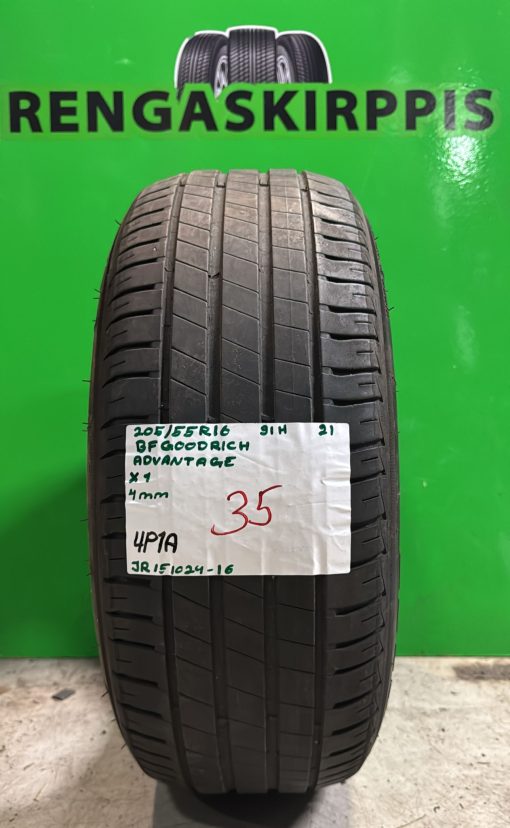 205/55R16 BFGoodrich Advantage 91H kesä 4mm / 4P1A