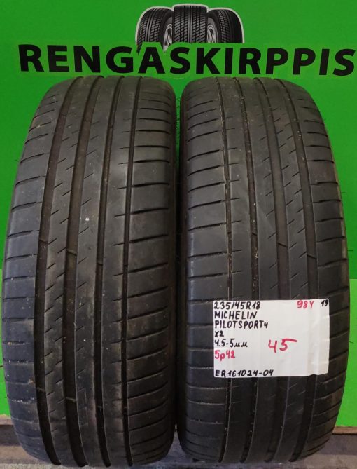 235/45R18 Michelin Pilot Sport 4 98Y kesä 4,5-5mm / 5P42