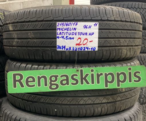 215/60R17 Michelin Latitude Tour HP 96H kesä 4-4,5mm / 7V71