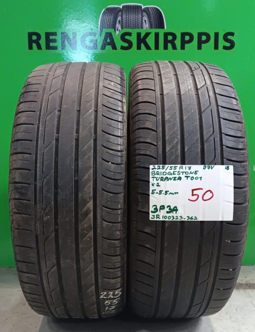 225/55R17 Bridgestone Turanza T001 97V kesä 5-5,5mm / 3P3A