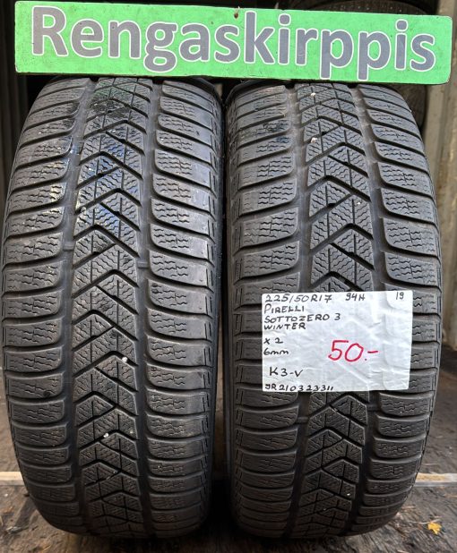 225/50R17 Pirelli SottoZero 3 Winter 94H kitka 6mm / K3V