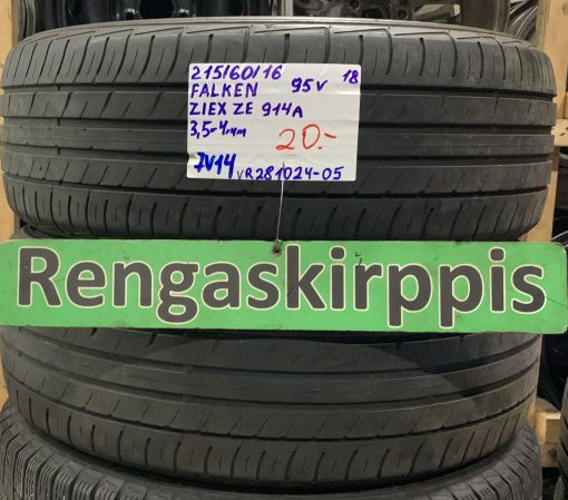 215/60R16 Falken Ziex ZE 914A 95V kesä 3,5-4mm / 7V1A