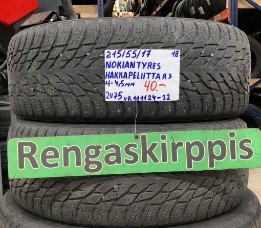 215/55R17 Nokian Tyres HKPL R3 kitka 4-4,5mm / 2V75