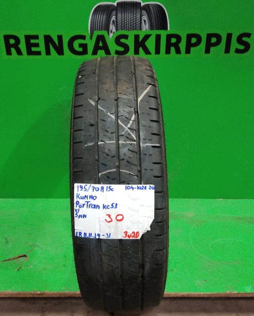 195/70R15C Kumho Portran KV53 104/102R kesä 5mm / 3V20