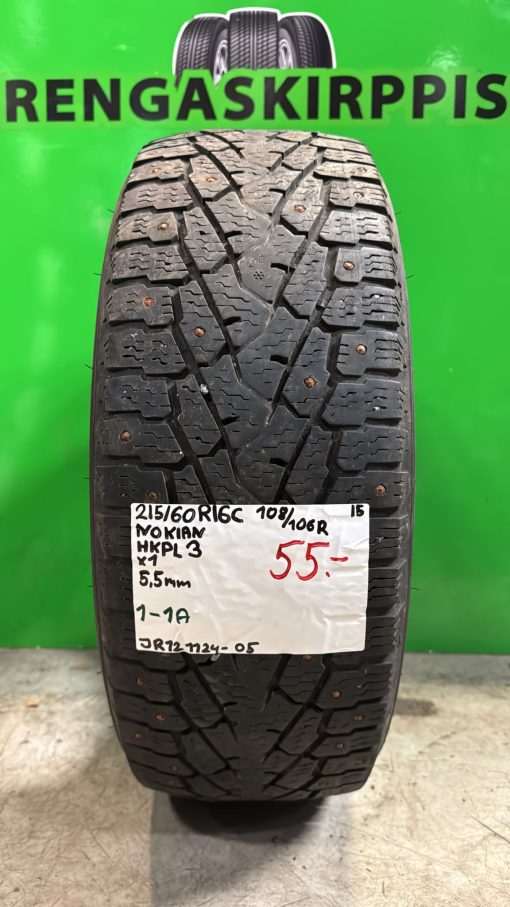 215/60R16C Nokian HKPL 3 108/106R nasta 5,5mm / 1-1A
