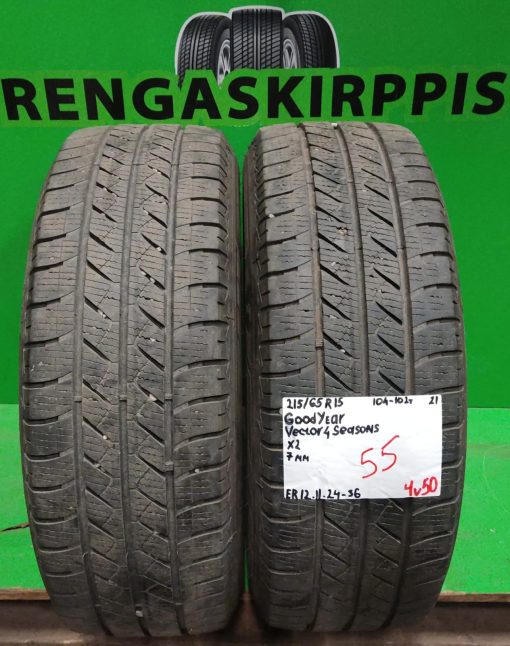215/65R15C GoodYear Vector 4 Seasons 104/102T kitka 7mm / 4V50