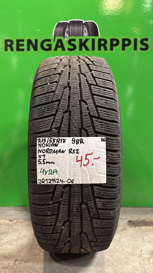 215/55R17 Nokian Nordman RS2 98R kitka 5,5mm / 4V2A