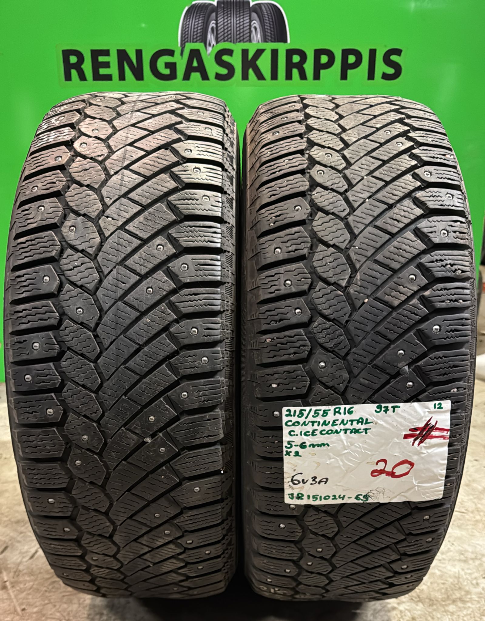 215/55R16 Continental ContiIceContact 97T nasta 5-6mm # / 4P2-3