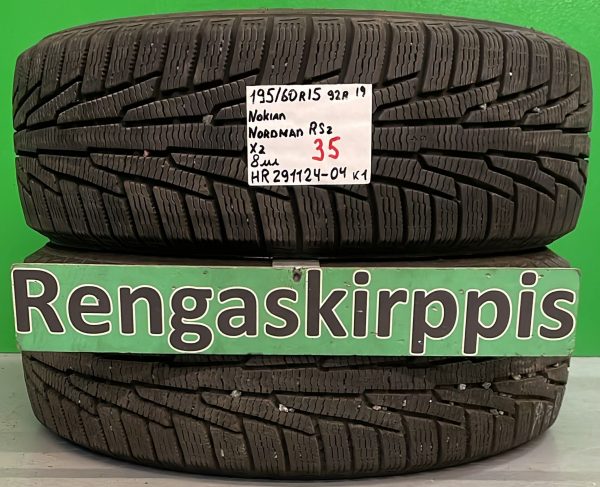 195/60R15 Nokian Nordman RS2 92R kitka 8mm / K1