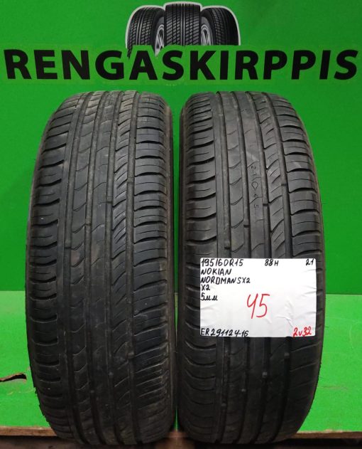195/60R15 Nokian Nordman SX2 88H kesä 5mm / 2V32