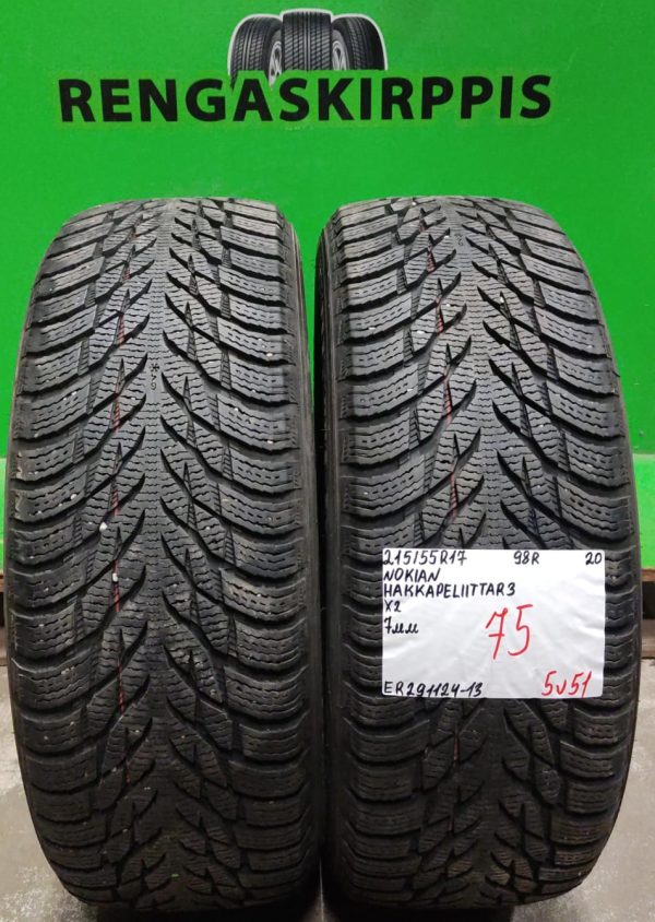 215/55R17 Nokian HKPL R3 98R kitka 7mm / 5V51