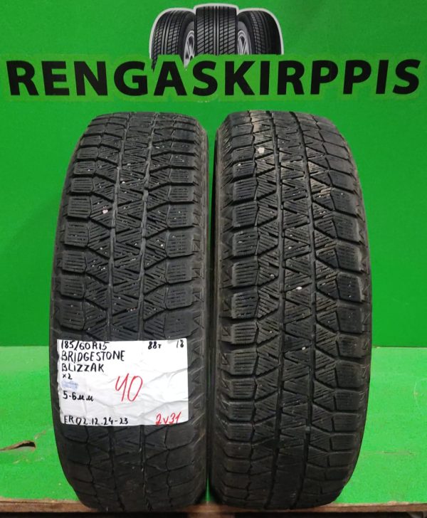 185/60R15 Bridgestone Blizzak 88T kitka 5-6mm / 2V31