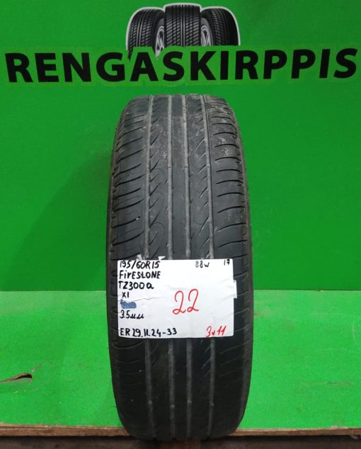 195/60R15 Firestone TZ300A 88W kesä 3,5mm / 3V11