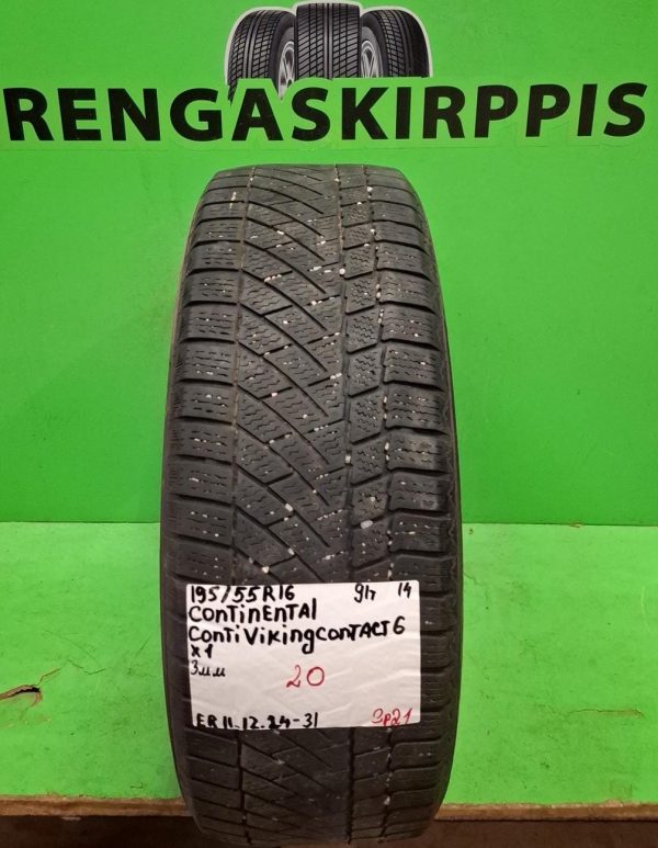 195/55R16 Continental ContiVikingContact 6 91T kitka 3mm / 3P21