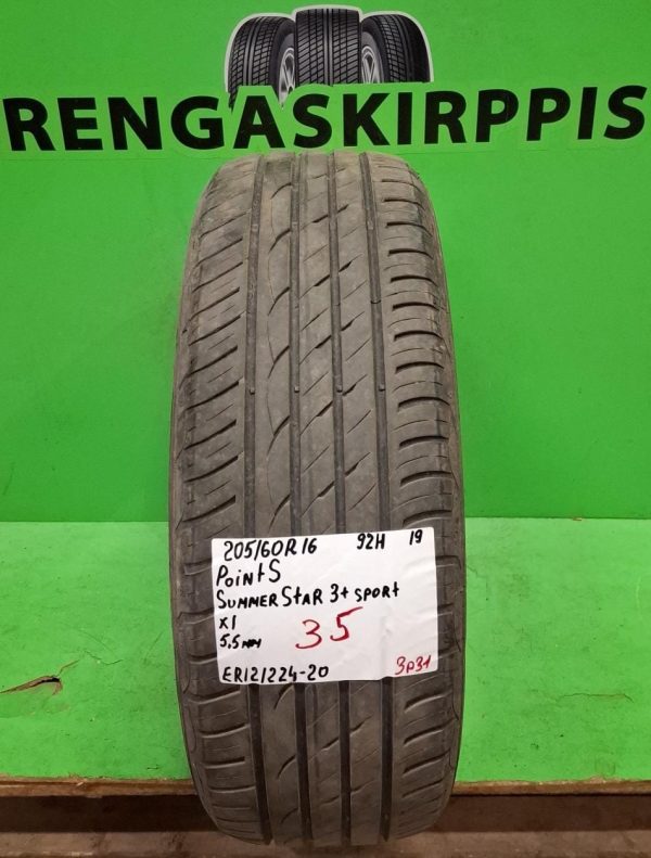 205/60R16 PointS Summerstar 3+ Sport 92H kesä 5,5mm / 3P31