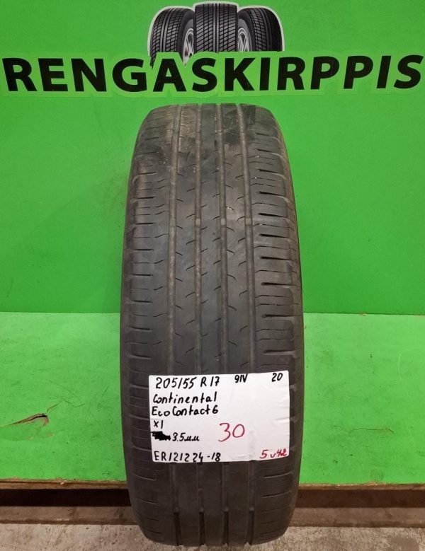 205/55R17 Continental EcoContact 6 91V kesä 3,5mm / 5V42