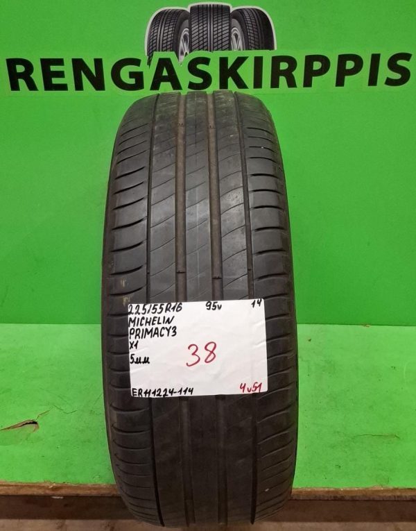 225/55R16 Michelin Primacy 3 95V kesä 5mm / 4V51