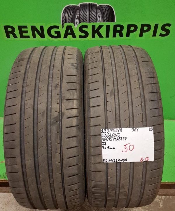 235/40R19 LingLong SportMaster 96Y kesä 4,5-5mm / 6-13