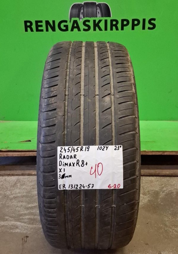 245/45R19 Radar Dimax R8+ 102Y kesä 3mm / 6-20