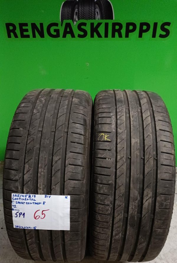 225/45R17 Continental ContiSportContact 5 91V kesä 6mm / 5P1