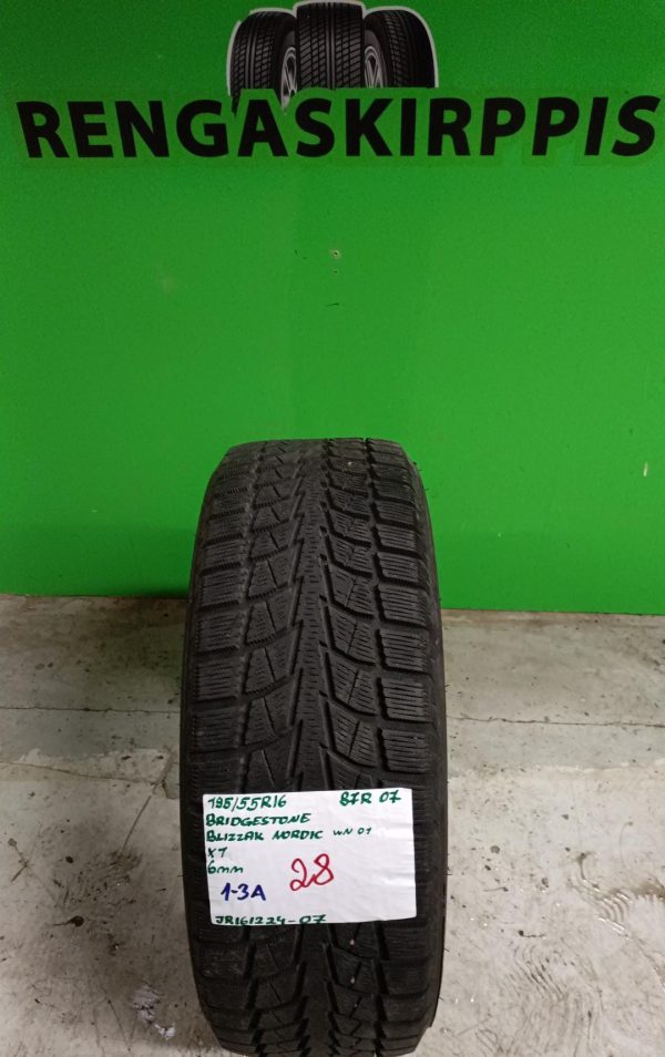 195/55R16 Bridgestone Blizzak Nordic WN01 87R kitka 6mm / 1-3A