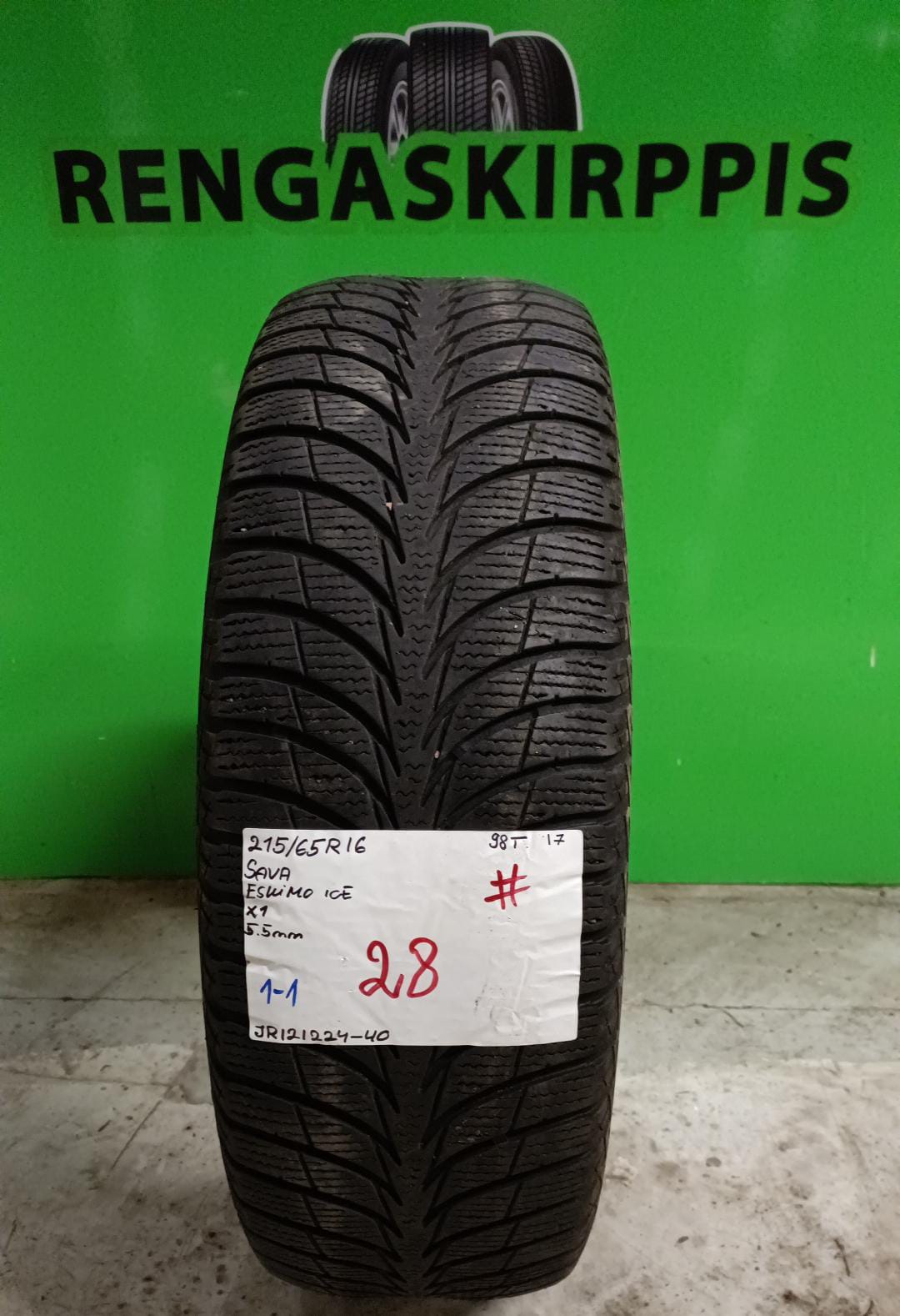 215/65R16 Sava Eskimo Ice 98T kitka 5,5mm # / 5P14-1