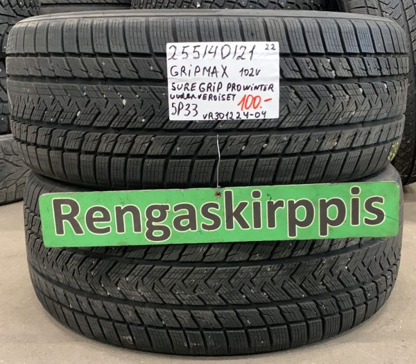 255/40R21 Gripmax SureGrip Pro Winter 102 V kitka uudenveroiset / 5P33