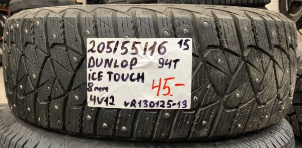 205/55R16 Dunlop Ice Touch 94T nasta 8mm / 4V12