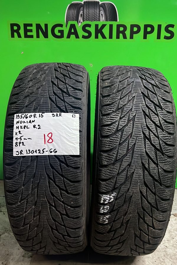 195/60R15 Nokian HKPL R2 92R kitka 4-5mm / 8P2