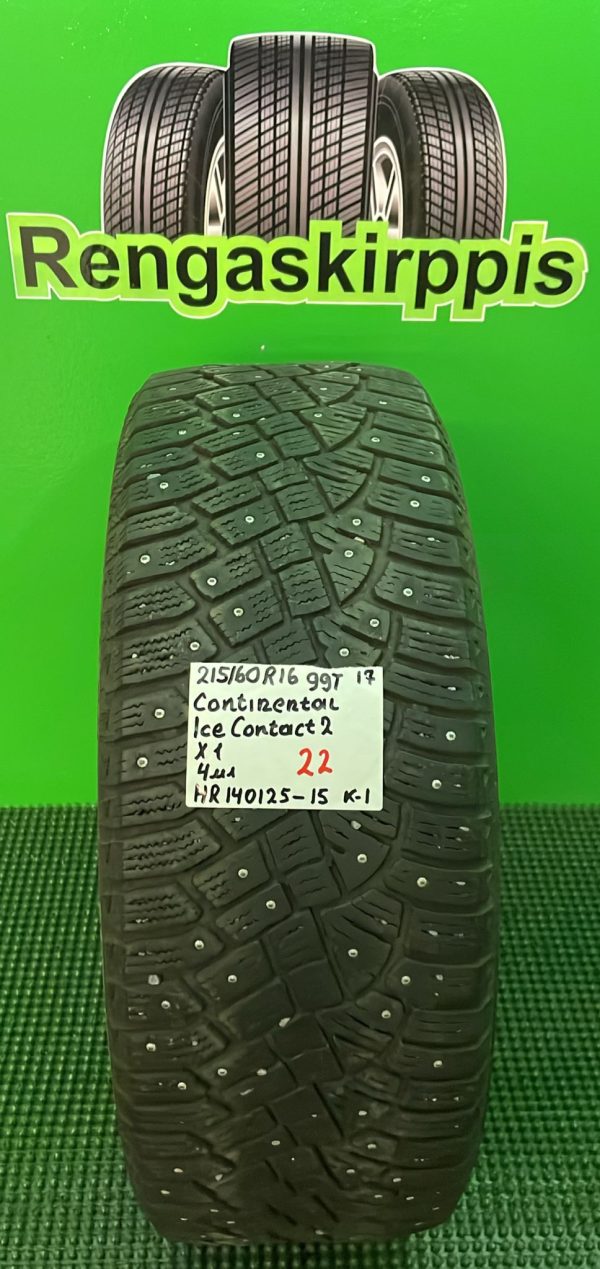 215/60R16 Continental IceContact 2 99T nasta 4mm / K1