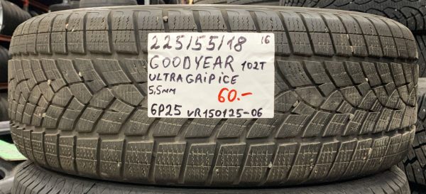 225/55R18 GoodYear UltraGrip Ice 102T kitka 5,5mm / 6P25