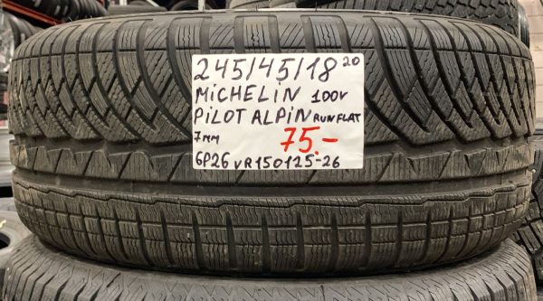 245/45R18 Michelin Pilot Alpin Runflat 100V kitka 7mm / 6P26