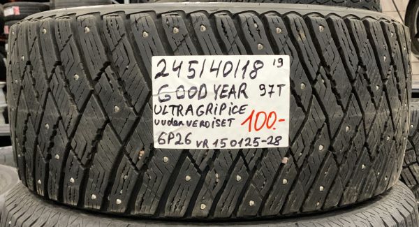 245/40R18 GoodYear UltraGrip Ice 97T nasta uudenveroiset / 6P26