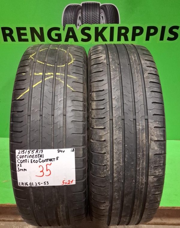 215/55R17 Continental ContiEcoContact 5 94V kesä 3mm / 5V21