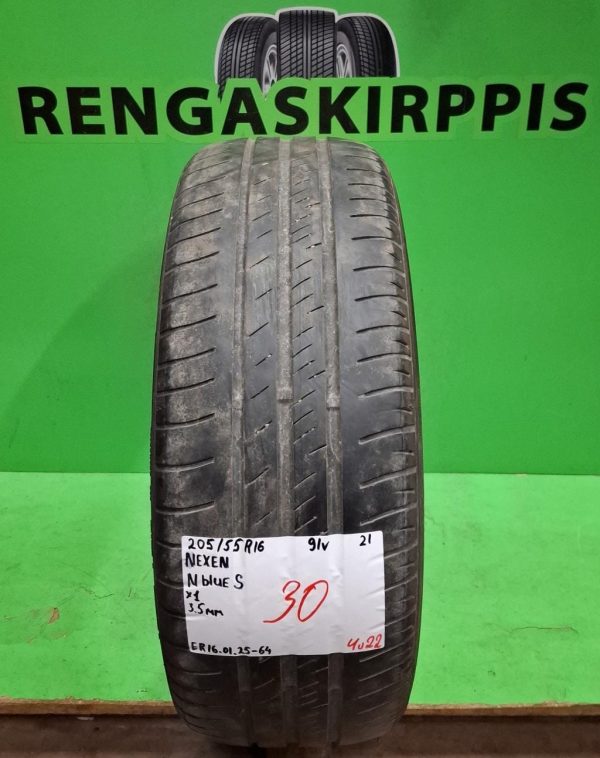 205/55R16 Nexen NBlue S 91V kesä 3,5mm / 4V22