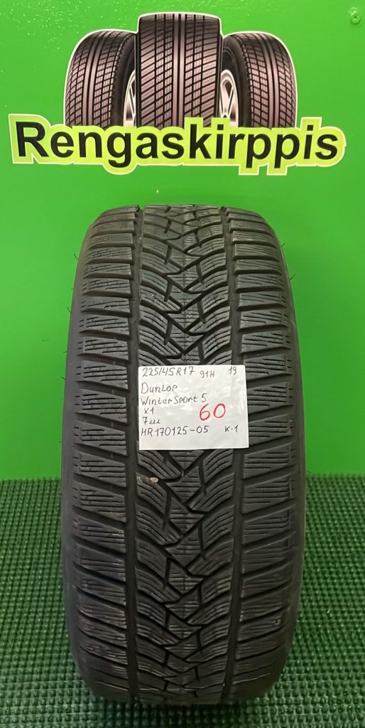 225/45R17 Dunlop Winter Sport 5 kitka 7mm / K1