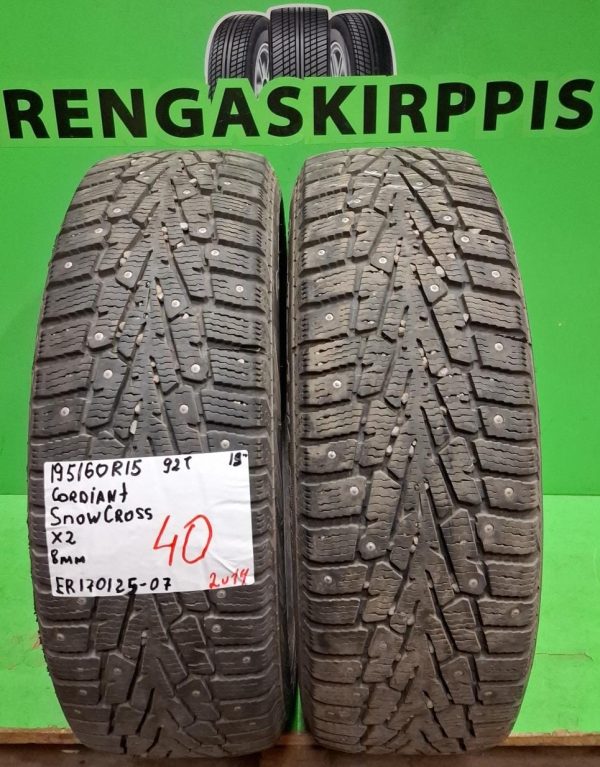 195/60R15 Cordiant SnowCross 92T nasta 8mm / 2V14