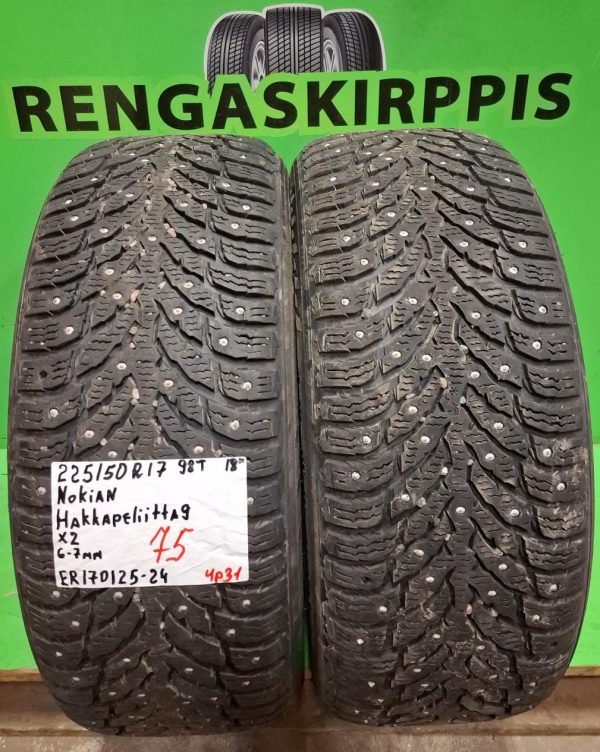 225/50R17 Nokian HKPL 9 98T nasta 6-7mm / 4P31